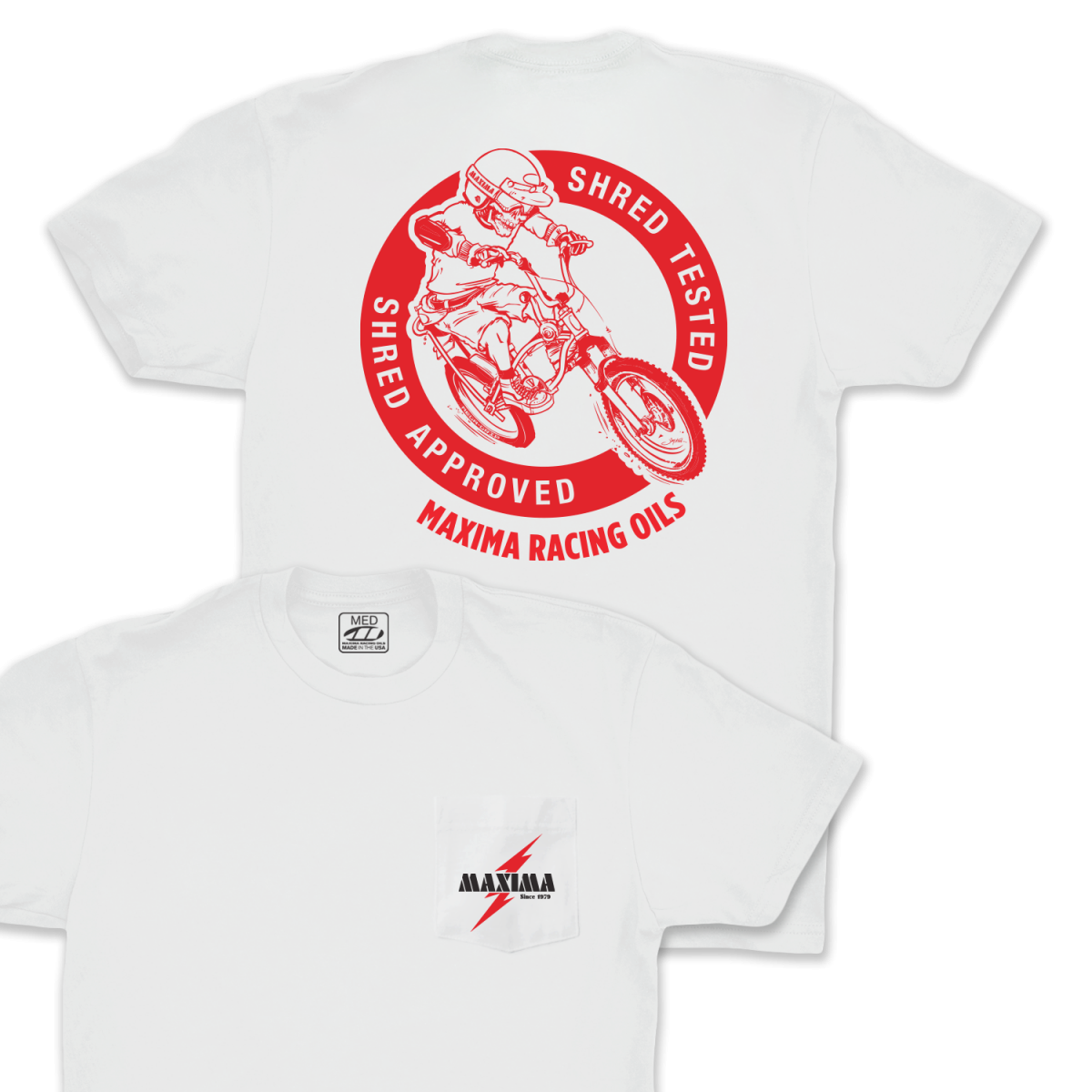 NEW! SHRED TESTED BIKE POCKET T-SHIRT